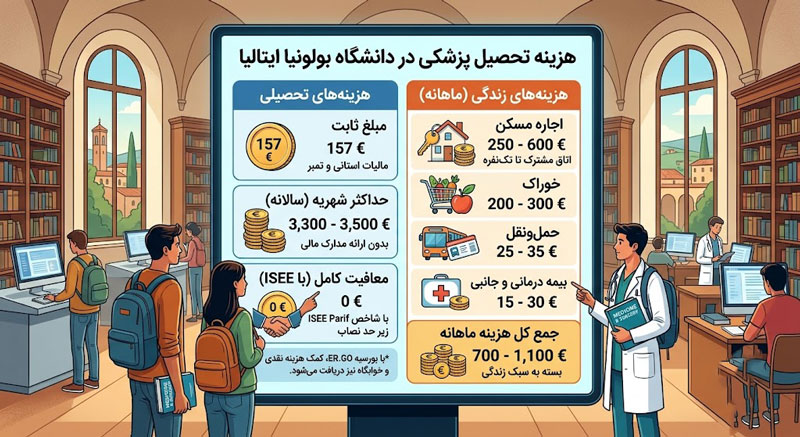 هزینه تحصیل پزشکی در دانشگاه بولونیا ایتالیا
