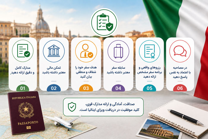 چگونه شانس دریافت ویزای ایتالیا را افزایش دهیم