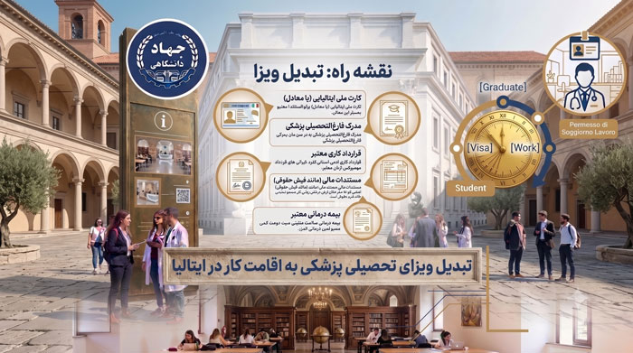 مدارک مورد نیاز برای تبدیل ویزای تحصیلی پزشکی به اقامت کاری ایتالیا