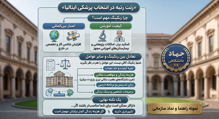 اهمیت رتبه دانشگاه در انتخاب پزشکی ایتالیا
