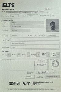 کارنامه آیلتس دانشجویان جهاد