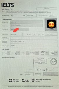 کارنامه آیلتس دانشجویان جهاد