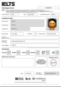 کارنامه آیلتس دانشجویان جهاد