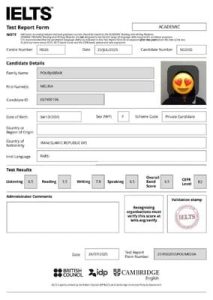 کارنامه آیلتس دانشجویان جهاد