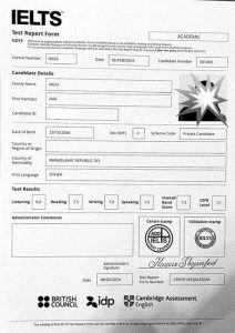 کارنامه آیلتس دانشجویان جهاد