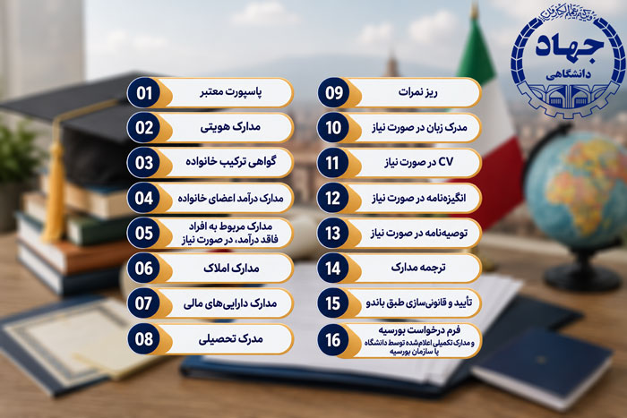 چک‌لیست مدارک بورسیه ایتالیا برای ایرانیان