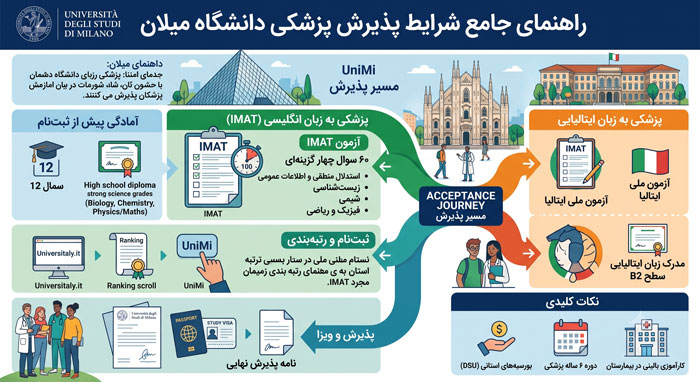 شرایط پذیرش پزشکی دانشگاه میلان