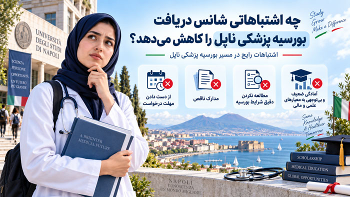 چه اشتباهاتی شانس دریافت بورسیه پزشکی ناپل را کاهش می‌دهد